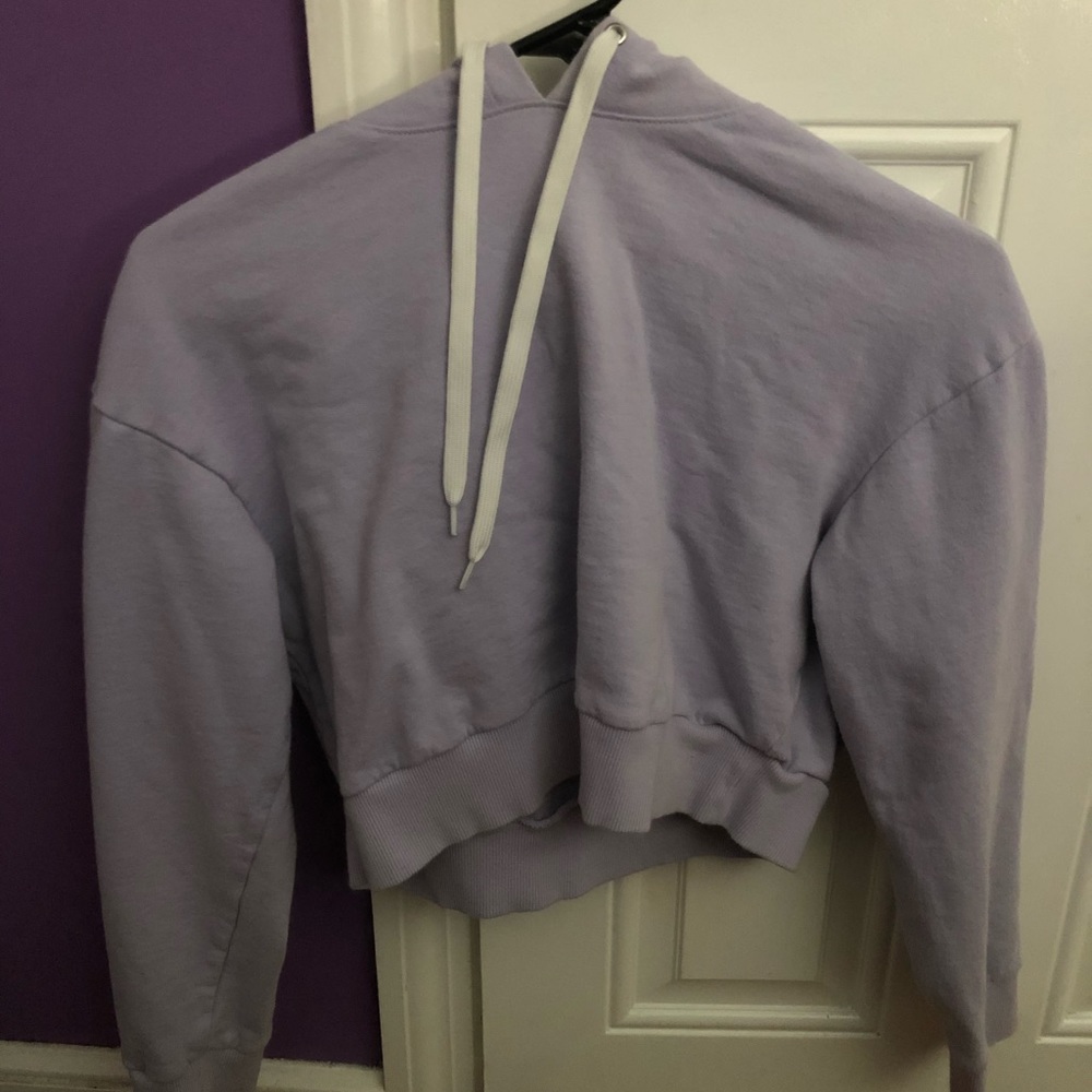 ASOS crop purple sweatshirt